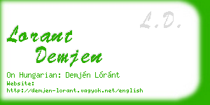 lorant demjen business card